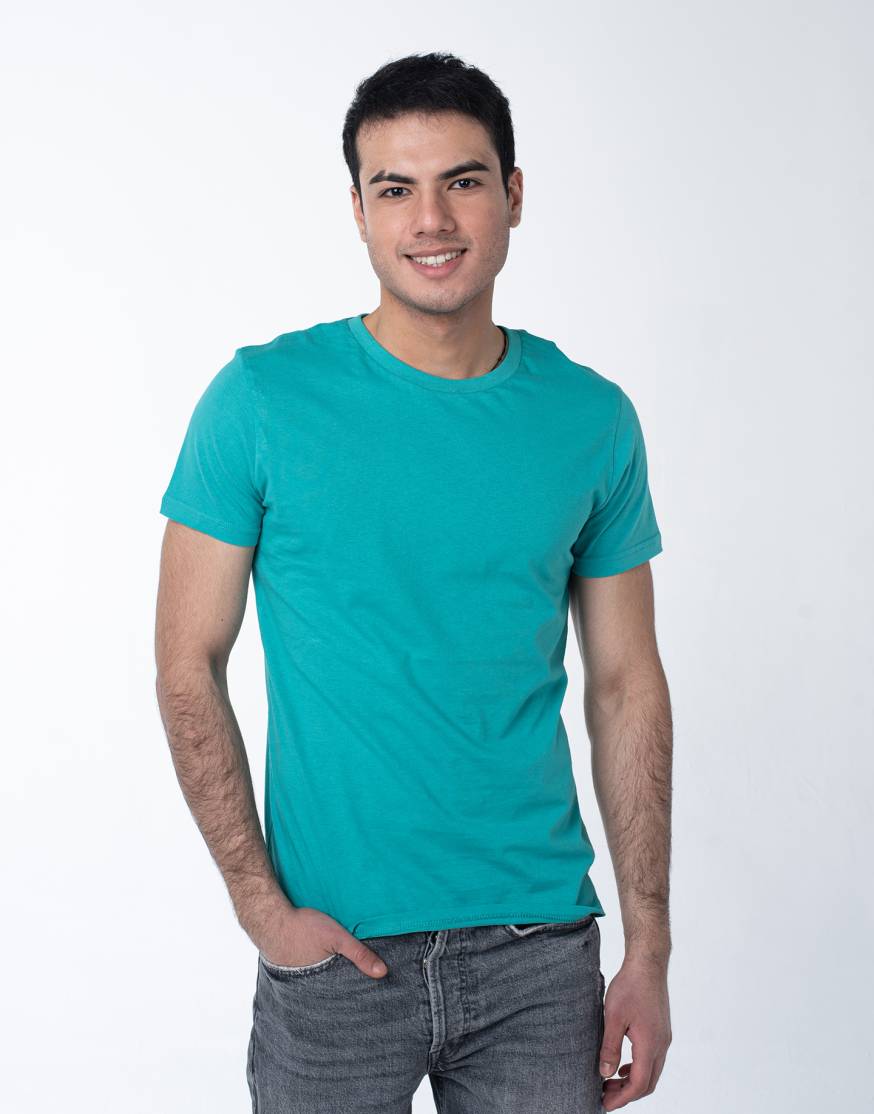 Бирюзовая мужская футболка оптом
